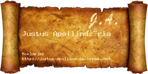 Justus Apollinária névjegykártya